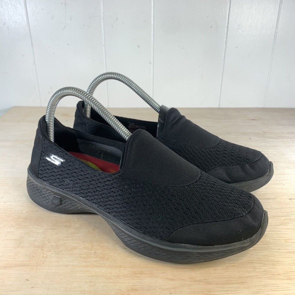 Skechers Go Walk 4 Women's Slip On Shoes Black Goga Max Comfort Sneakers Size 8